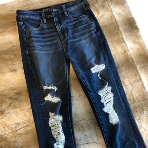 American Eagle Dark Wash Distressed Skinny Jeans